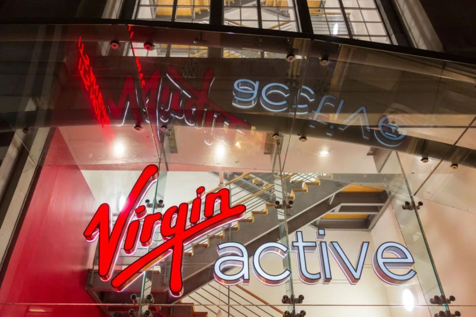 Virgin Active logo on a building.