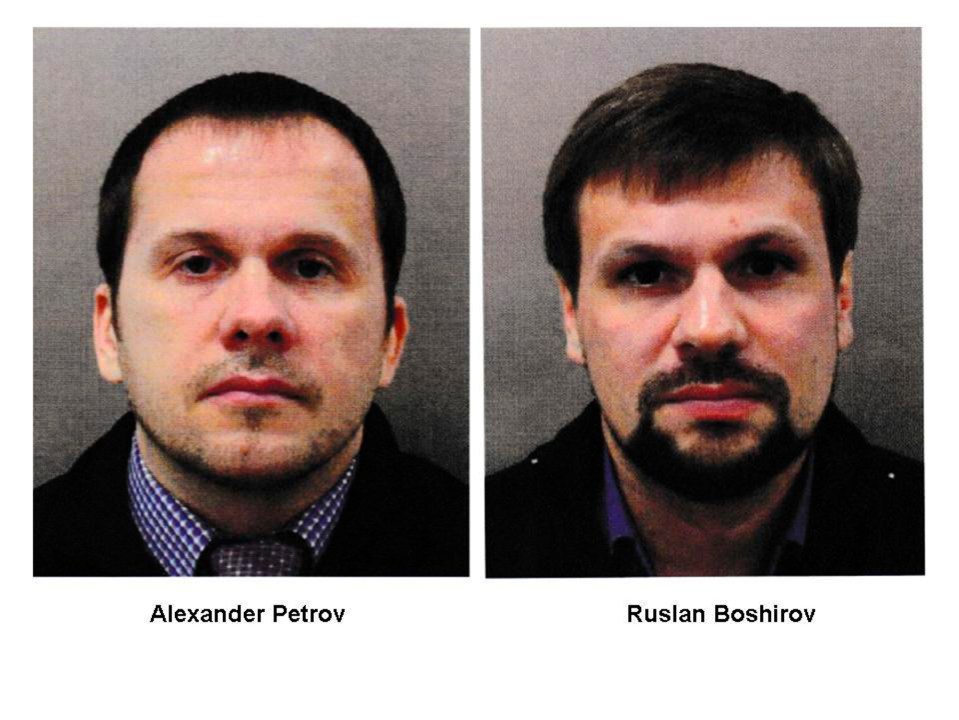 Mugshots of Alexander Petrov and Ruslan Boshirov.