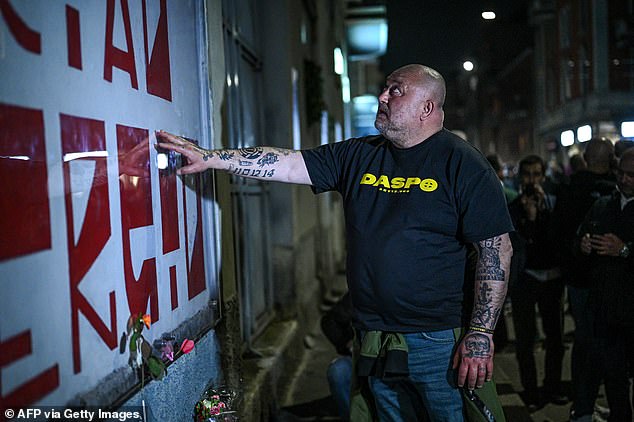 Emotional extreme-right activists paid their respects to the murdered youth member