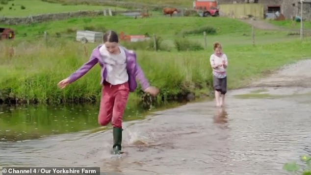 The shepherdess, 50, her farmer ex-husband, 69, and their nine children returned to our screens for the first episode (pictured) of the new series of Our Farm Next Door: Amanda, Clive and Kids last night
