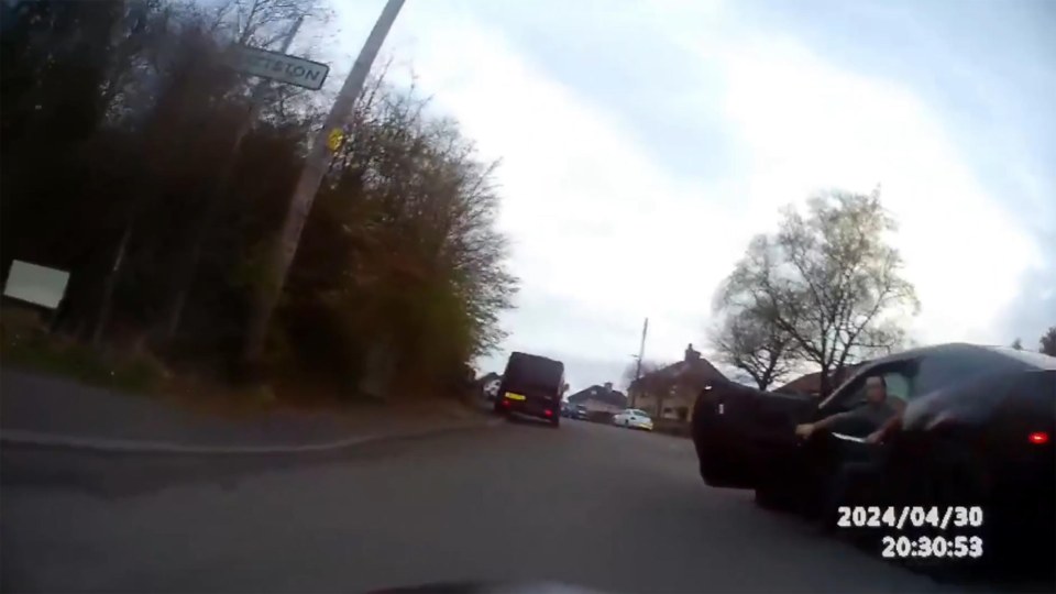 Dashcam footage of a road rage incident.