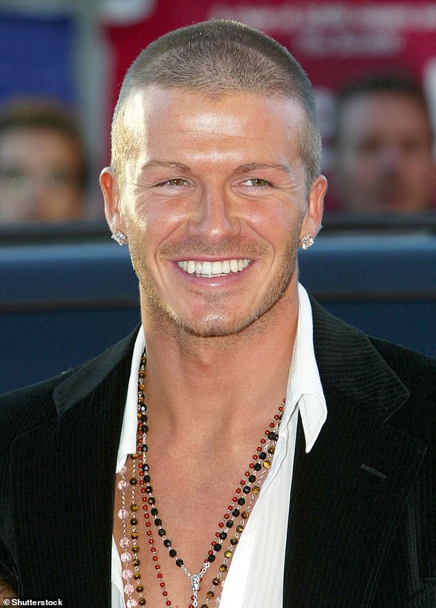His iconic buzzcut from the noughties has been voted top of the many styles - backed by 31 per cent of a group of 1,000 fans quizzed by Ladbrokes (seen in 2004)