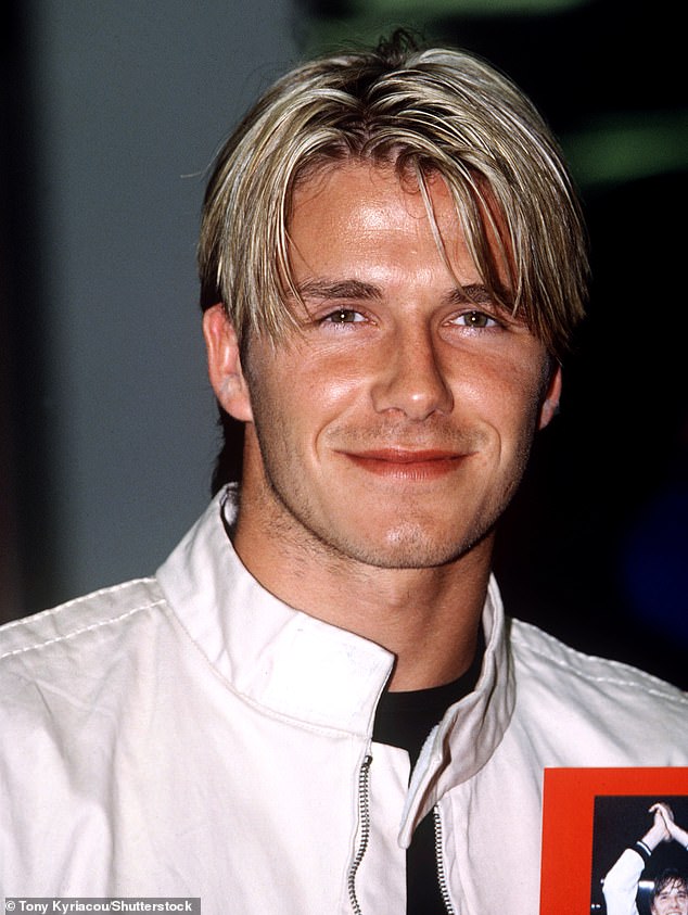 Coming in at second most popular with 23 per cent were his long, bleached curtain-like hair look (seen) made mainstream by boybands at that time (pictured in 1998)