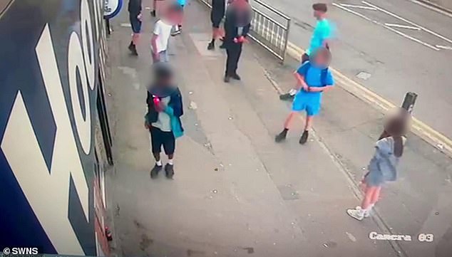 Yobs have been accused of stealing from convenience stores and fighting in the streets late at night. Pictured are some children accused of acting anti-socially
