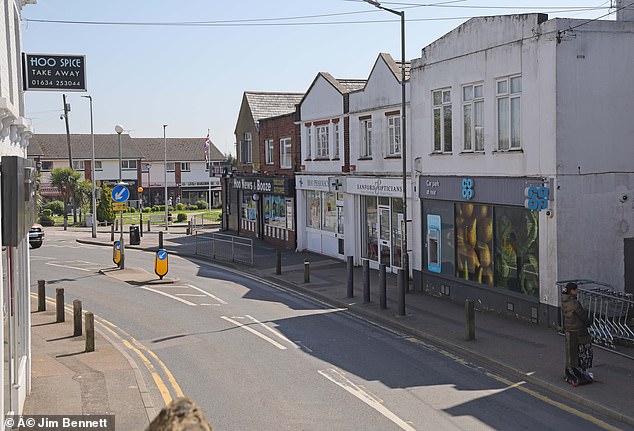 A general view of Hoo High Street which locals say is being terrorised by feral youths