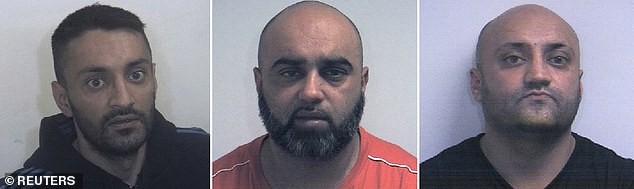 Brothers Ash Hussain (left), Banaras (centre) and Basharat were all jailed for their vile crimes