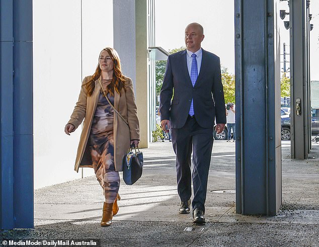 Simon Patterson entered court with his media cohort Jessica O'Donnell