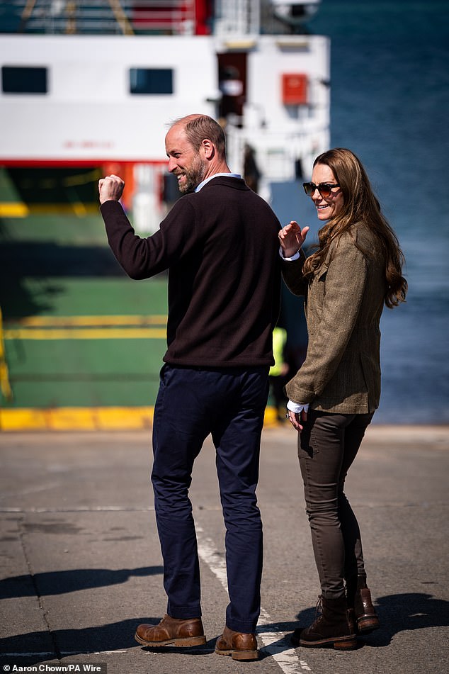 The couple beamed on their royal visit