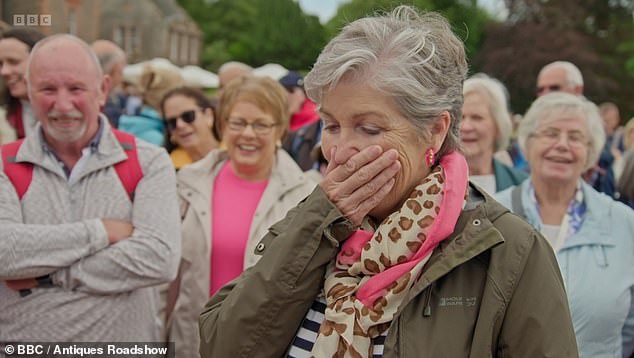 The guest shared she only paid £2.50 for the brooch and the expert went on, 'If it came up for auction, I think we'd be looking at an estimate of £2,000 to £3,000'