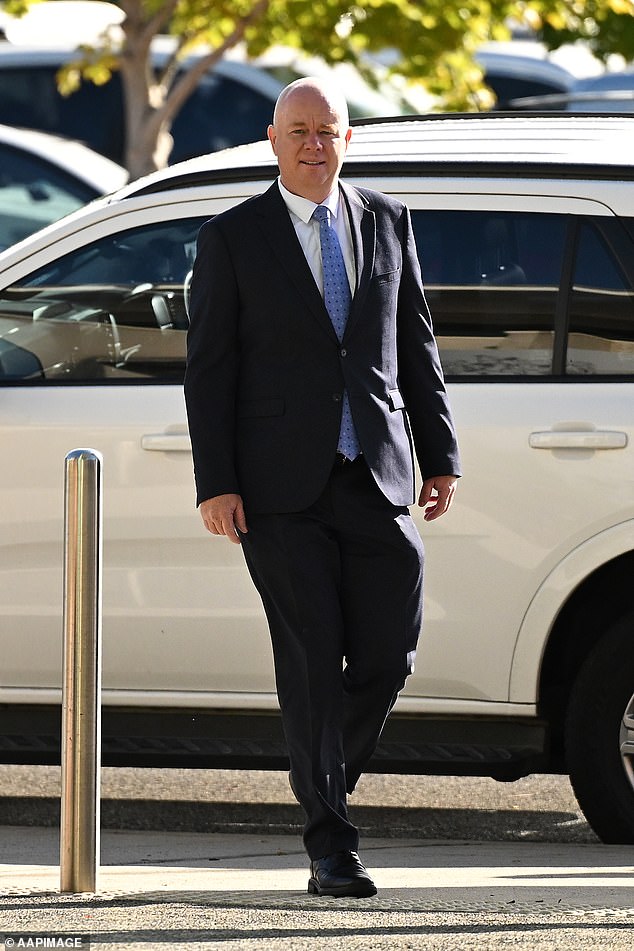 A smiling Simon Patterson appears at the Latrobe Valley law courts on Thursday