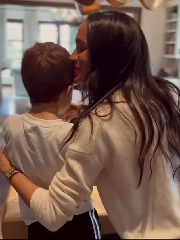 Meghan is finally posting pictures of her children on social media in a U-turn to her previous privacy policy. Archie is pictured from behind, published on Instagram last week