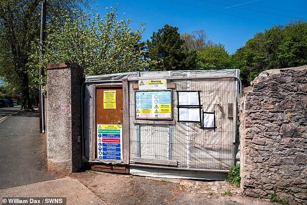 Pictured: The gates of Singleton Gardens where a row has broken out over demolition work
