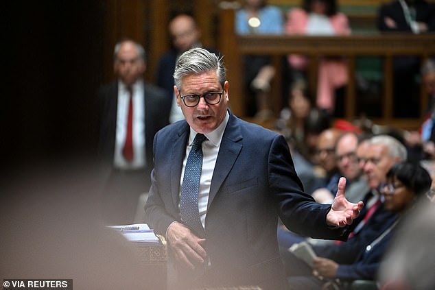Britain's Prime Minister Keir Starmer MP, speaks during the Prime Minister's Questions on Wednesday