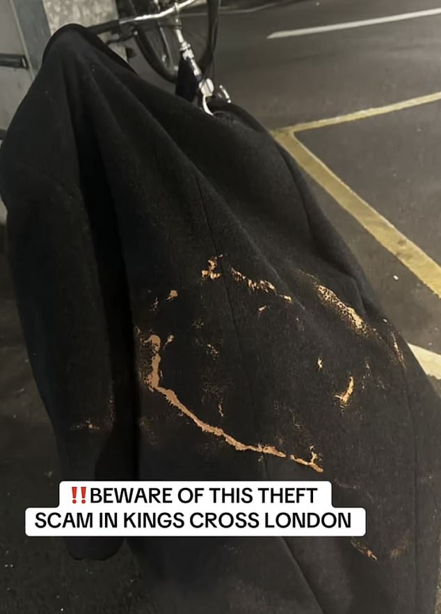 The 25-year-old star had paint thrown on her coat on Sunday while she was waiting for a taxi outside of London's St Pancras International station