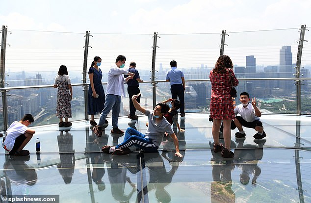 Sky bridge called Crystal located in Chongqing, which stretched 984 feet in length