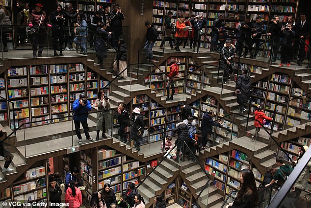 Citizens visit the Zhongshuge Bookstore on January 29, 2019 in Chongqing, China