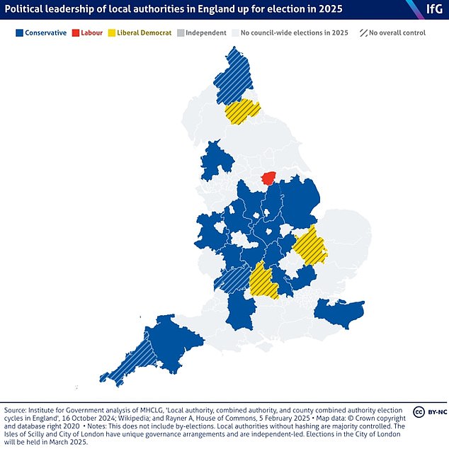 The Tories defending a large number of council seats they won in May 2021 - at a time when they were enjoying a spike in popularity under then-PM Boris Johnson