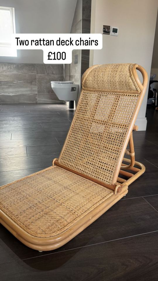 Rattan deck chair for £100.