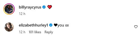 The model, 59, revealed it's true love as she took to the comments sharing a black heart emoji before writing 'you xx'