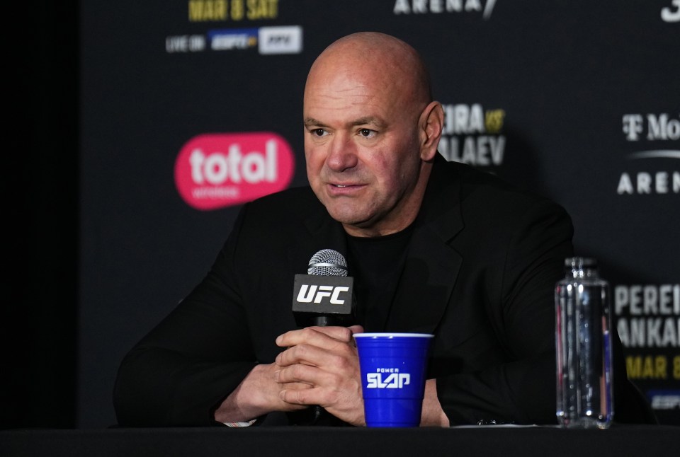 Dana White at a UFC press conference.