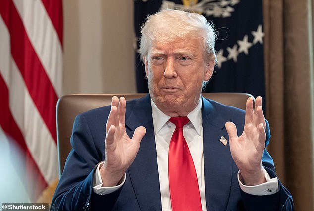 United States President Donald J Trump makes remarks during a cabinet meeting