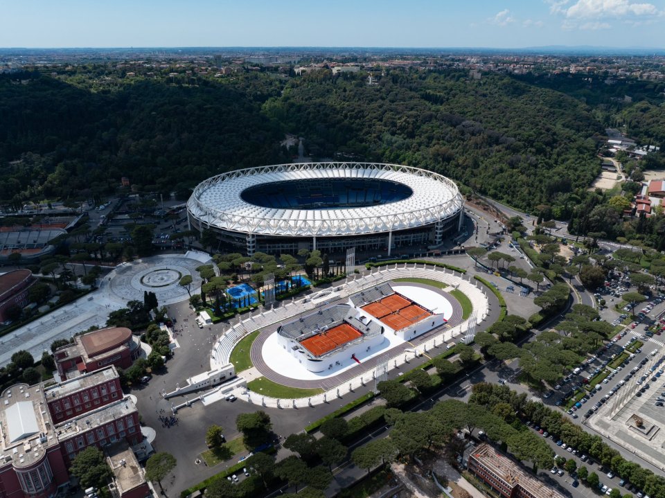 Aerial view of the Super Tennis Arena in Italy.