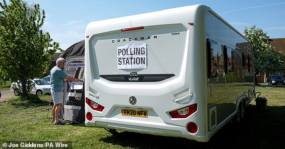 A voter enters a caravan which is being used as a polling station in Whitehall Gardens, Cambridge, as voters go to the polls in 23 council areas across England, and vote in six mayoral contests across devolved regions. Picture date: Thursday May 1, 2025. PA Photo. See PA story POLITICS Elections. Photo credit should read: Joe Giddens/PA Wire