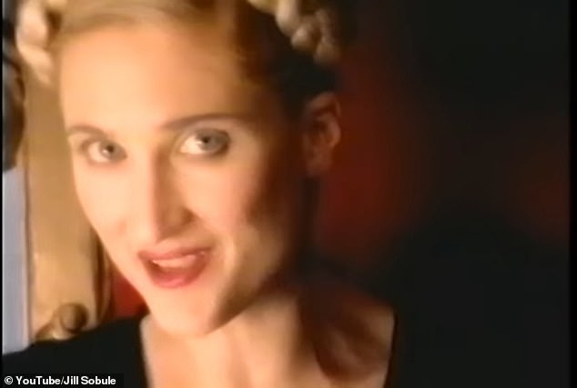 Sobule's song I Kissed A Girl reached number 20 on the US Billboard Modern Rock Tracks in 1995, making it the first openly LGBTQ-themed song to reach hit status; Sobule is pictured in the song's video