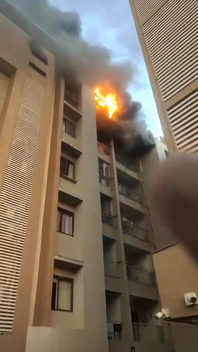 Around 20-25 people were rescued after the blaze broke out in the air conditioning system of a flat on April 29