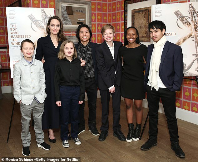 Angelina told GMA on November 21: 'None of my children want to be in front of the camera at this time. They're quite private. Shiloh's extremely private. They weren't born with privacy, right? So I hope they can have that as they grow' (pictured in 2019)
