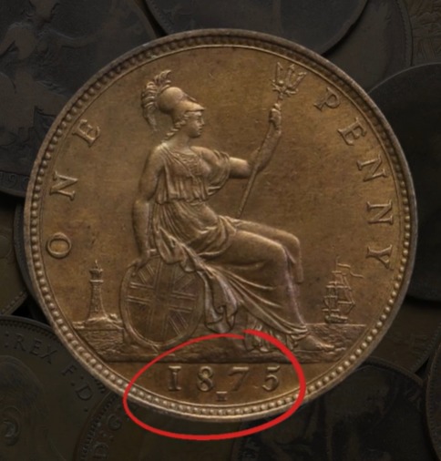 1950 British one penny coin.