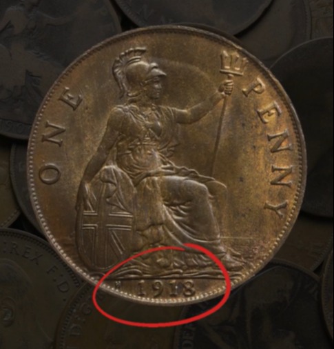 1894 British one penny coin.