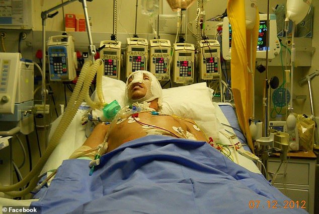An American student was left fighting for his life after being attacked and dragged half a mile by two male chimps in an act of 'territorial defence'
