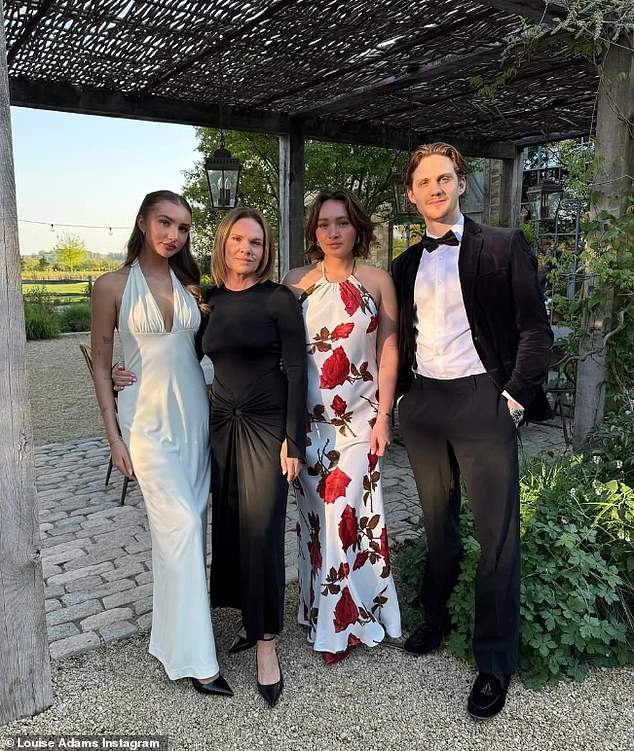 Meanwhile, Victoria's younger sister Louise Adams shared new family photos on Instagram as she proudly posed with three of her four children Liberty, Tallulah, Finlay at the glam bash
