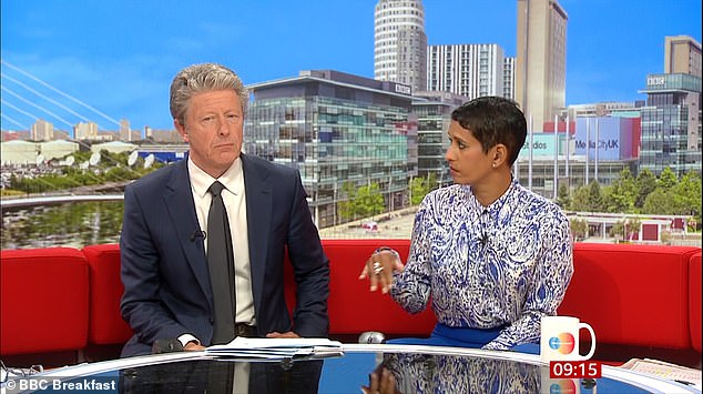 Last month, viewers commented how Naga, right, looked 'unimpressed' with 'mansplaining' Charlie, left