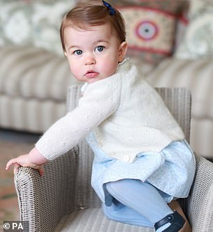 The tradition begins: On her first birthday, her parents shared this snap of the youngster
