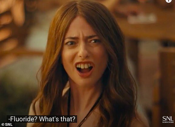The drama between the co-stars intensified after Amy was left in tears over a 'cruel and unfunny' Saturday Night Live (SNL) sketch (Sarah Sherman pictured in the skit)