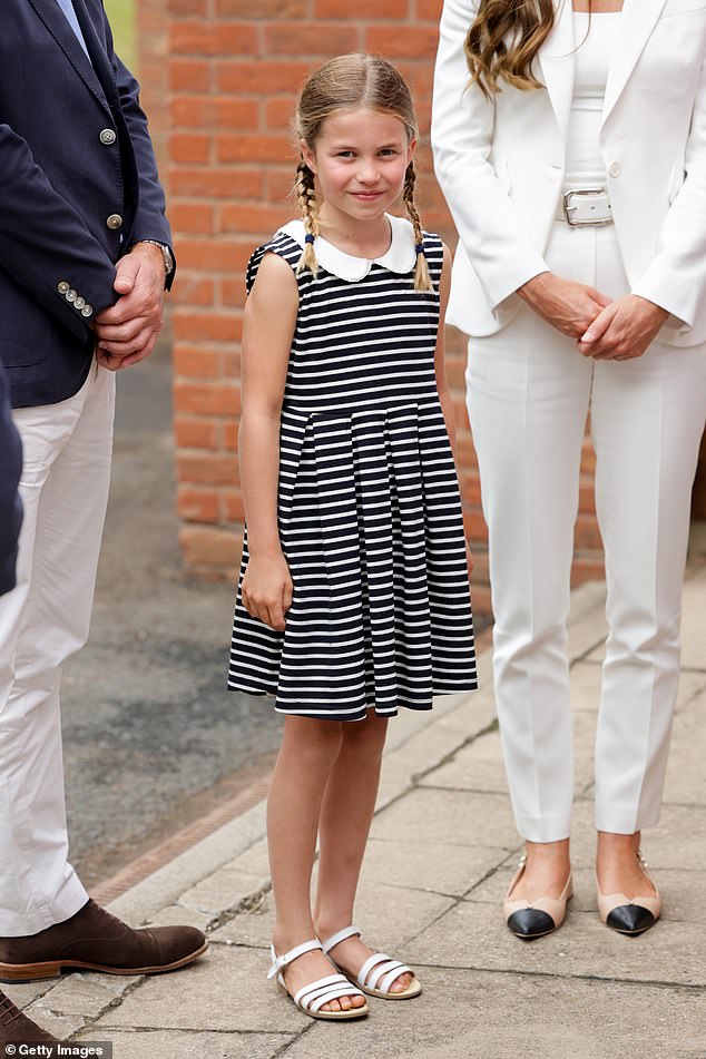 At the 2022 Commonwealth Games, Charlotte showcased a smart striped dress by the British designer