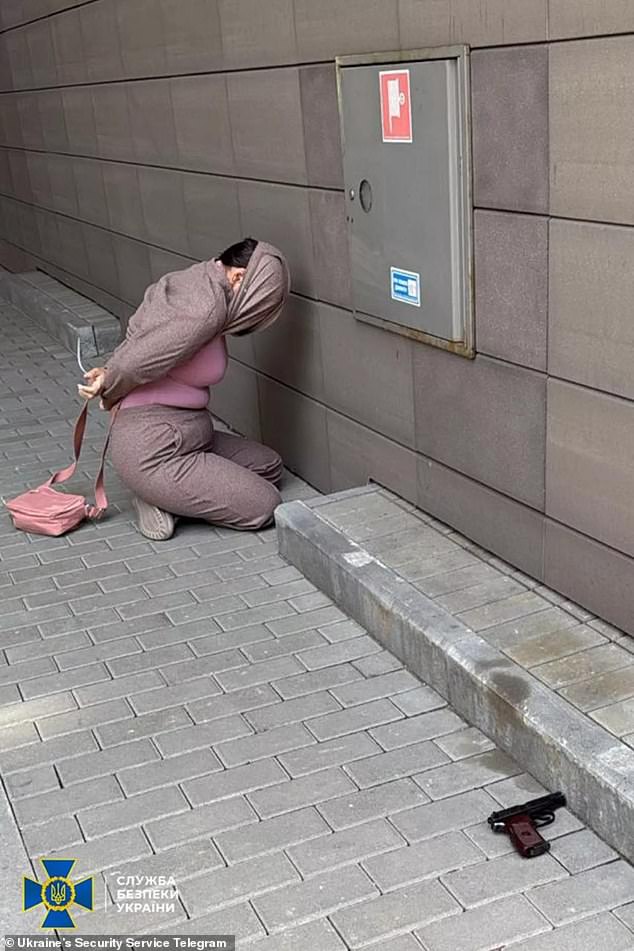 The SBU said the detainee was a 45-year-old woman from Odessa who lived in Kyiv