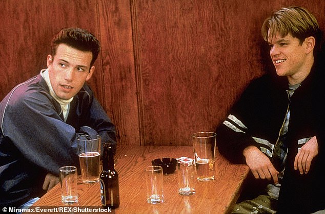 During the conversation, Affleck also reflected on rising to fame alongside his childhood best friend, with whom he worked alongside for their 1997 movie Good Will Hunting and ended up winning an Oscar for their screenplay; pictured in movie still