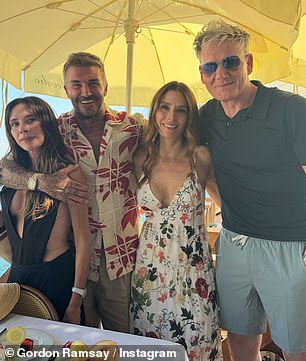 He also shared some as well as group shots with both Victoria and his wife Tana