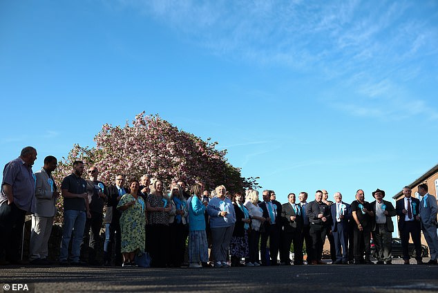 Pictured: Reform UK councillors and supporters attend a post-election event at the Staffordshire County Showground in Stafford, Britain, 02 May 2025
