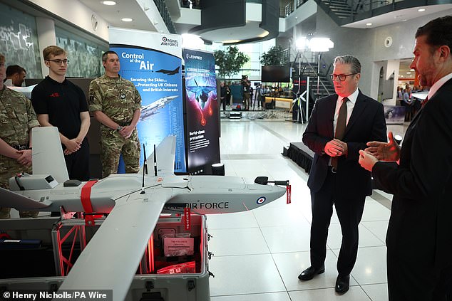 Sir Keir Starmer visited the defence contractor's headquarters on Friday and was given a showcase of the new autonomous drone's capabilities