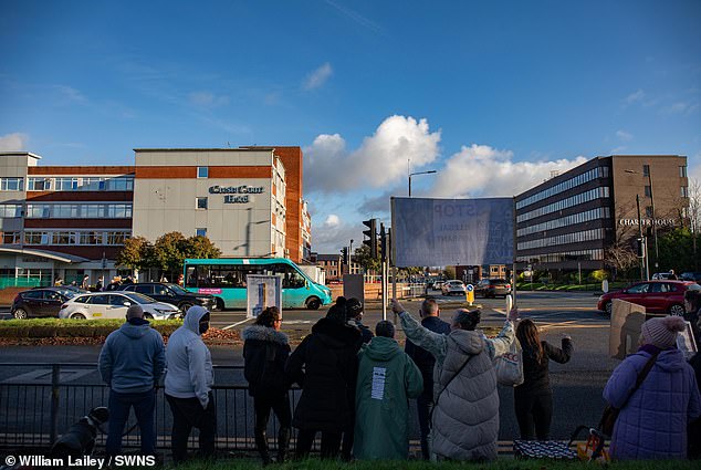Anti-immigration protesters clashed with members of Stand Up To Racism outside Cresta Court Hotel in Altrincham