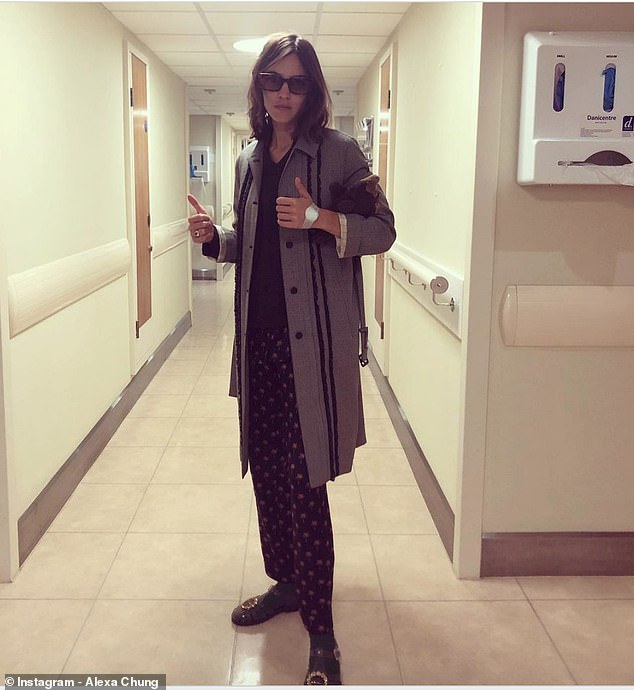 The fashion designer, presenter, and model, 41, was diagnosed with the illness in July 2020 and later had a laparoscopy in an attempt to treat it (pictured in 2019)