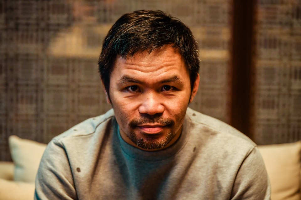 Manny Pacquiao at a press conference.