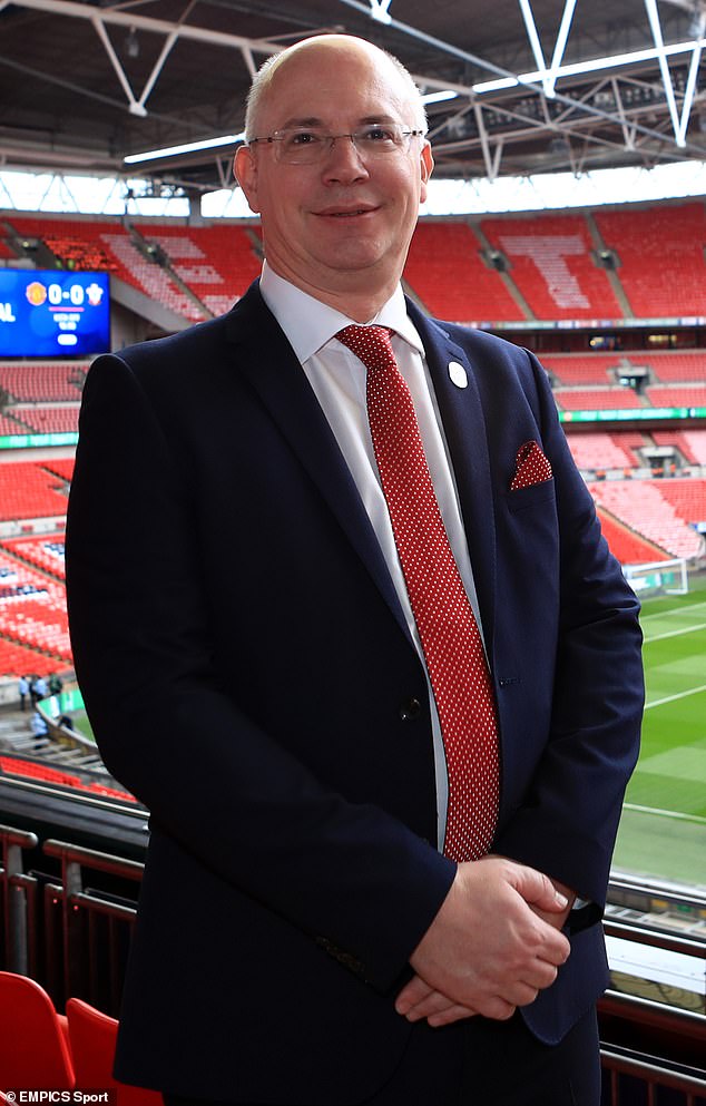 When Shaun Harvey (pictured at Wembley) was CEO of the EFL, the governing body approved Dai Yonnge's purchase of Reading in 2017