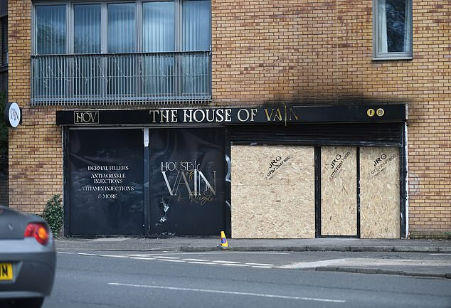 This beauty salon in Glasgow was targeted by a firebomb in April. Police discovered a cannabis farm in an unconnected neighbouring house