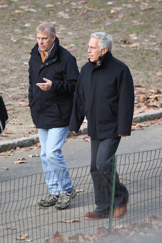 Prince Andrew and Jeffrey Epstein walking in Central Park.