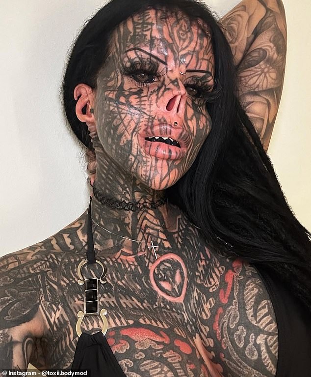 But her most extreme change is her nose removal which she has proudly revealed on Instagram - and Toxii says she is still planning on making more changes